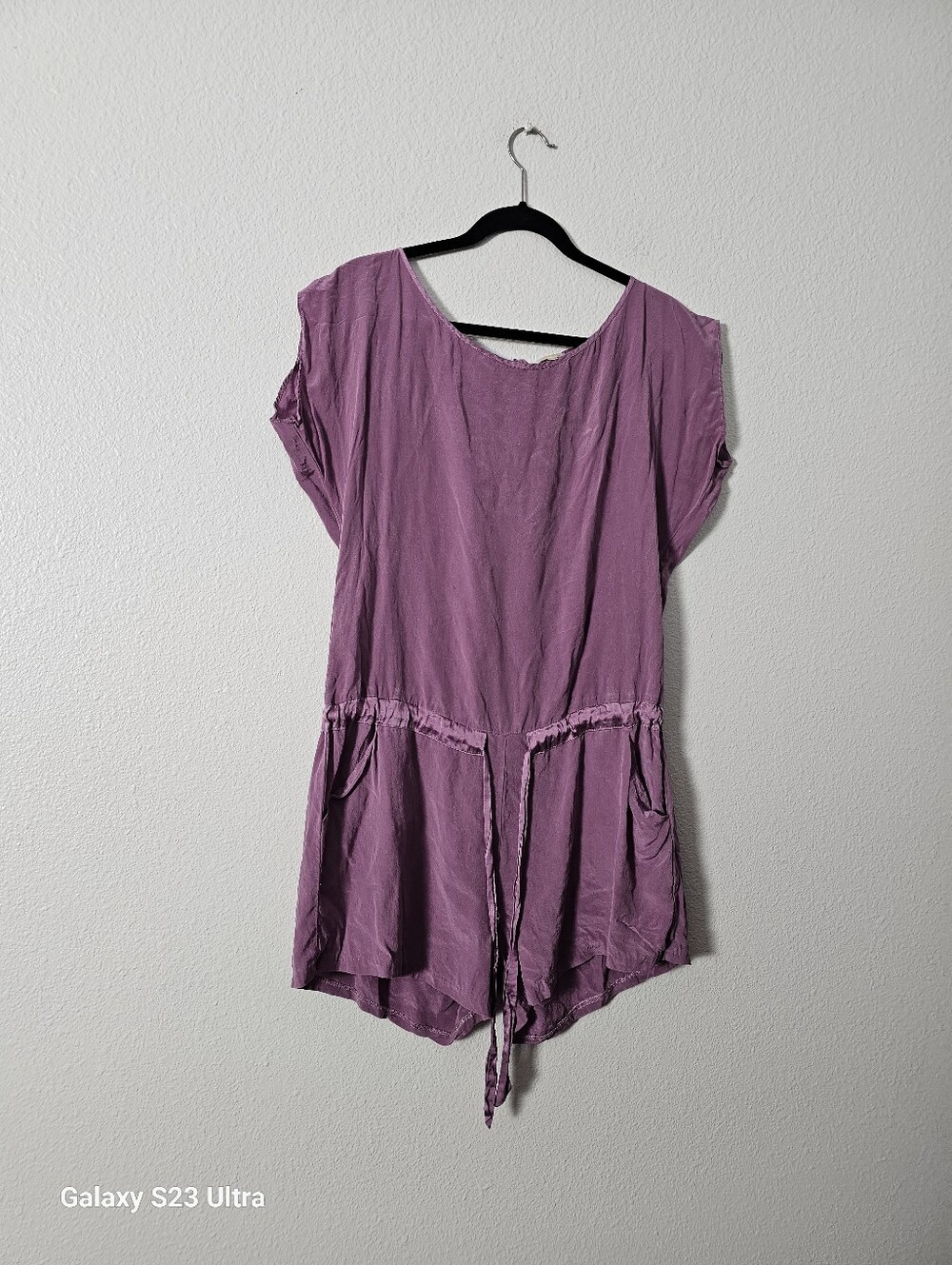 Women's  Silk Washed Purple  Romper  Sz M